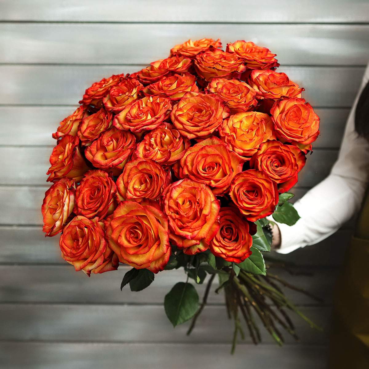 Акция! Букет из 29 оранжевых роз «Тигренок»